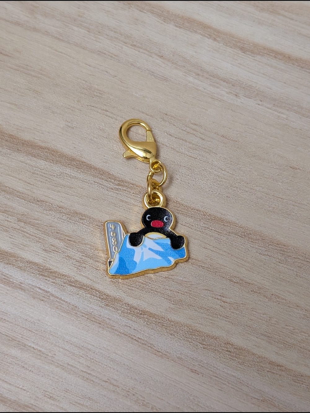 Pingu Metal Charm Keychain Bag Zipper Charm Pingu On Iceberg New Nwt